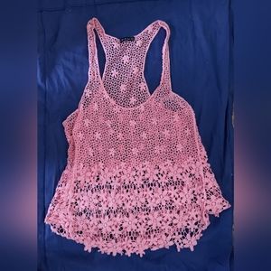 Pink Floral Crochet Top